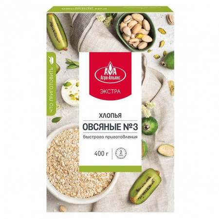 Хлопья Агро-Альянс Экстра "Овсяные №3", 400 гр