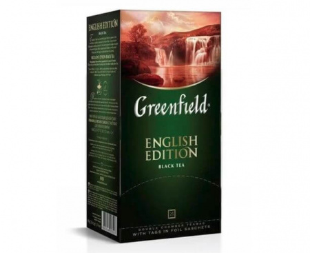 Чай черный English Edition, 25 пакетиков, Greenfield