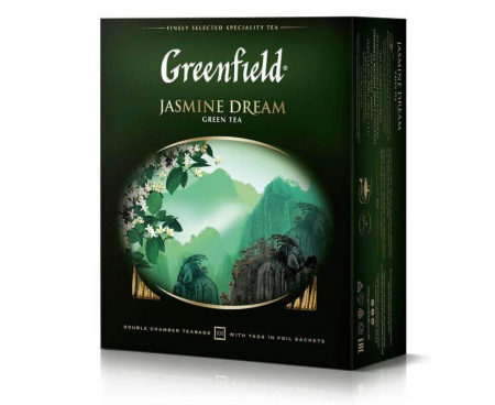 Чай зеленый Jasmine Dream, 100 пакетиков, Greenfield