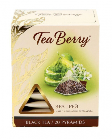 Чай Tea Berry "Эрл Грей", черный с бергамотом, 20 пирамидок