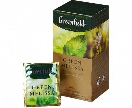 Чай зеленый Green Melissa, 25 пакетиков, Greenfield