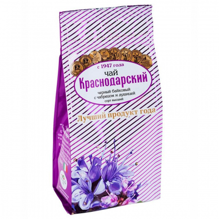 Чай Краснодарский "С чабрецом и душицей", черный листовой с добавками, 100 гр