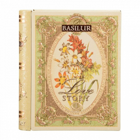 Чай Basilur "Чайная книга. История Любви. Том 1", зеленый с добавками, 100 гр