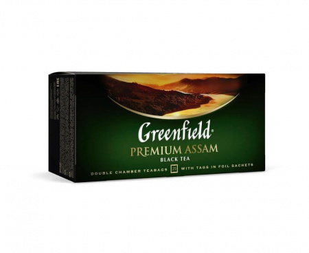 Чай черный Premium Assam, 25 пакетиков, Greenfield