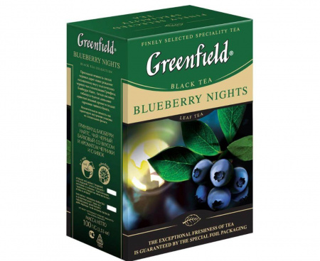 Чай черный листовой Blueberry Nights, 100 г, Greenfield