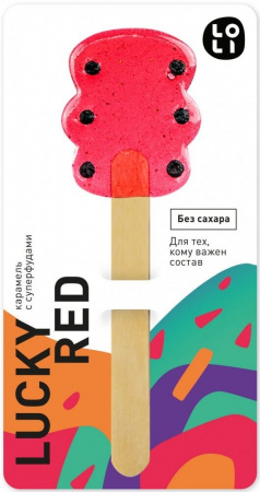 Карамель с суперфудами LO-LI "Lucky Red", без сахара, 35 гр