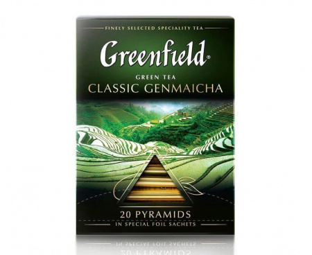 Чай зеленый Genmaicha, 20 пирамидок, Greenfield