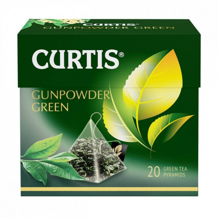 Чай Curtis "Gunpowder Green", зеленый с османтусом, 20 пирамидок