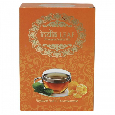 Чай India leaf "С апельсином", черный среднелистовой с добавками, 100 гр