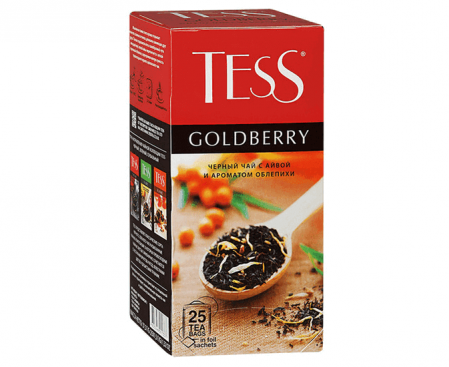 Чай черный Goldberry с айвой и ароматом облепихи, 25 пакетиков, Tess