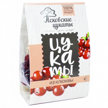 Псковские цукаты "Из клюквы", 80 гр