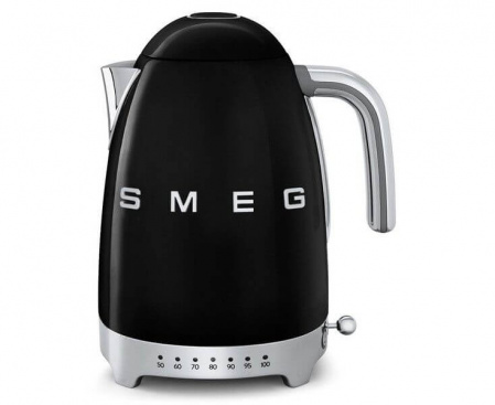 Чайник KLF02BLEU, 1.7 л, черный, нержавеющая сталь, серия Стиль 50-х г.г., Smeg