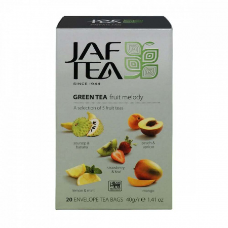 Чай Jaf Tea "Green Fruit Melody", зеленый с добавками, 5 видов по 4 сашета