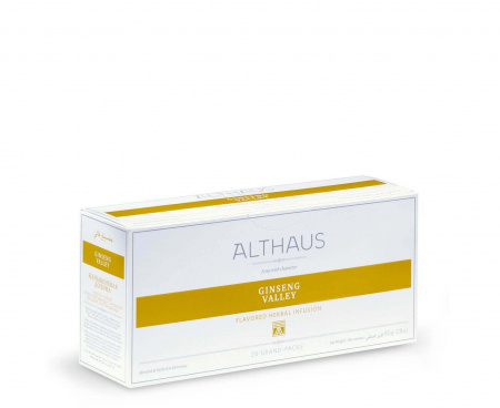 Чай травяной для чайника Ginseng Valley (Женьшеневая Долина), 20 пак., Grand Packs, Althaus