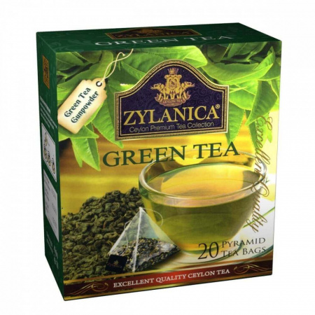Чай Zylanica Green tea, зелёный, 20 пирамидок