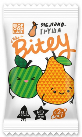 Батончик фруктово-ягодный Take a Bitey "Яблоко-Груша", 25 гр