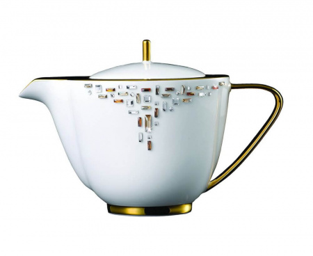 Чайник Diana, 1 л, фарфор с кристаллами SWAROVSKI и позолотой, Prouna