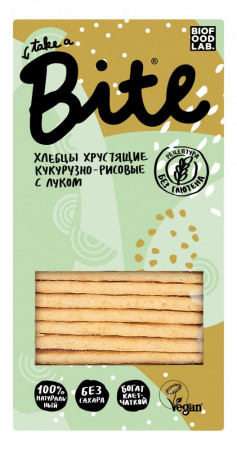 Хлебцы хрустящие Take a Bite "Кукурузно-рисовые с луком", 150 гр