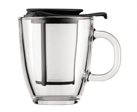 Кружка с фильтром BODUM YO-YO, 350 мл, черная, стекло, Bodum
