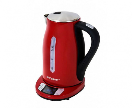 Чайник электрический EK1775MD/RD, 1.7 л, красный, нержавеющая сталь, Oursson
