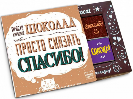 Шоколад Chokocat "Спасибо", молочный, 60 гр