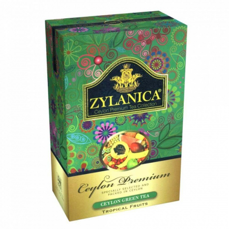 Чай Zylanica Ceylon Premium, Tropical Fruits, зелёный листовой с кусочками фруктов, 100 гр
