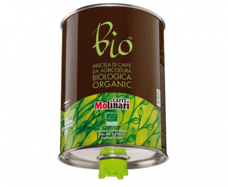 Кофе в зернах Bio Organic, 95% арабика/5% робуста, жестяная банка 3 кг, Molinari