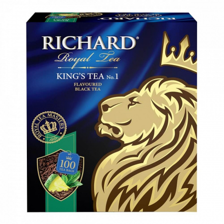 Чай Richard "King's Tea", черный с добавками, 100 пакетиков