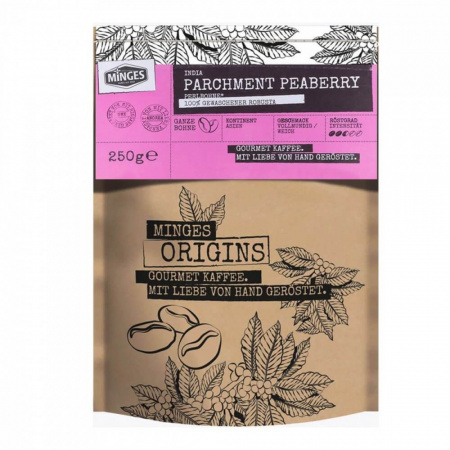 Кофе Minges "Origins India Parchment Peaberry", в зернах, 250 гр