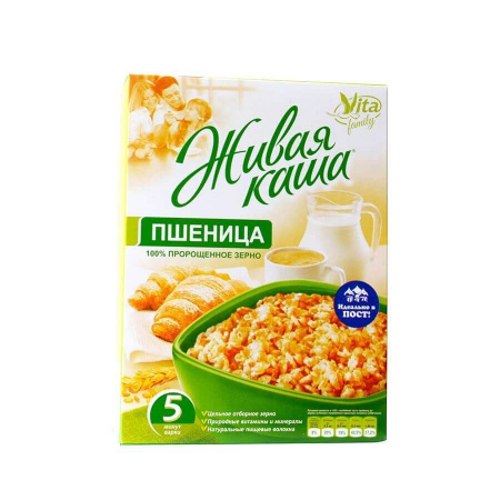 Каша Vita "Пшеница", хлопья цельнозерновые с проростками, 300 гр