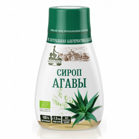 Сахарозаменитель Bionova "Сироп агавы", светлый, органический, 230 гр