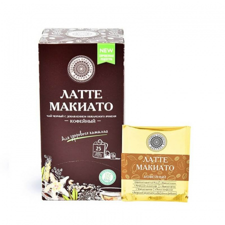 Чай Фабрика Здоровых Продуктов "Латте макиато Кофейный", чёрный с добавками, 25 пакетиков