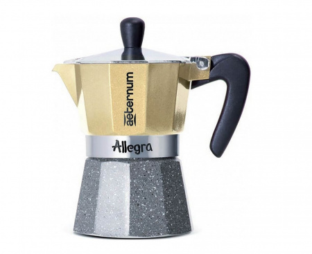 Гейзерная кофеварка Aeternum Allegra Petra Platino R, 5682, на 3 чашки, Bialetti