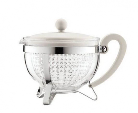 Чайник заварочный с фильтром Chambord, 1.3 л, белый, Bodum