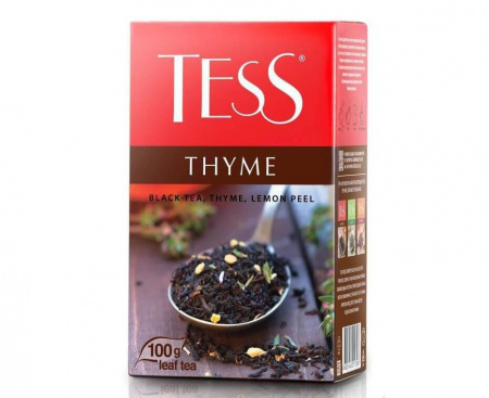 Чай черный Thyme с чабрецом и цедрой лимона, 100 г, Tess