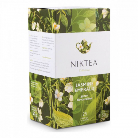 Чай Niktea "Jasmine Emerald", зеленый с жасмином, 25 пакетиков