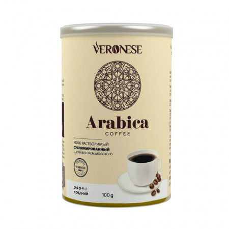Кофе Veronese "Arabica", растворимый с добавлением молотого, 100 гр