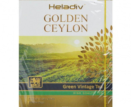 Чай черный GOLDEN CEYLON Vintage Green, 100 пакетиков, Heladiv