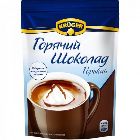 Какао-напиток Krueger "Горячий шоколад", горький, 300 гр