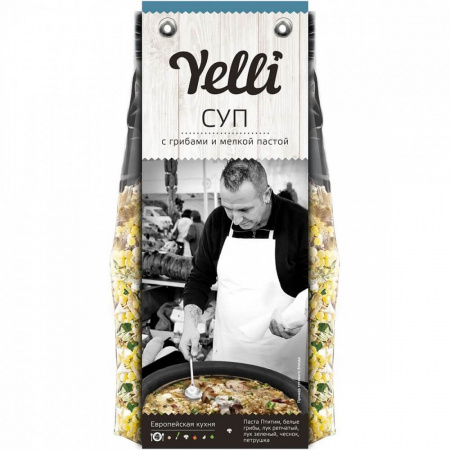 Суп Yelli "С грибами и мелкой пастой", 250 гр