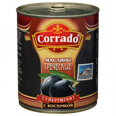 Консервы Corrado "Маслины Супергигант с косточкой", 850 гр