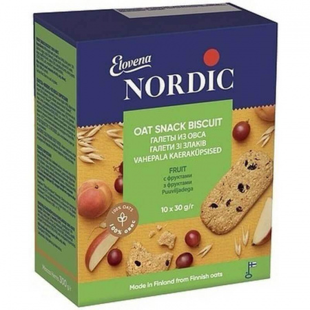 Галеты из овса Elovena Nordic "С фруктами", 300 гр