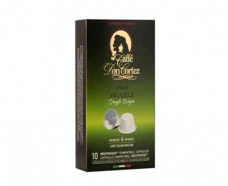 Кофе в капсулах BRASILE для кофемашин Nespresso, 10 шт., Don Cortez