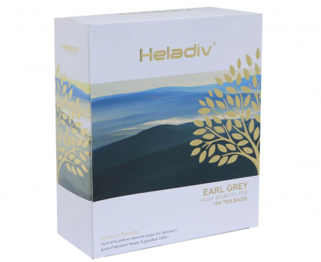 Чай черный EARL GREY, 100 пакетиков, Heladiv