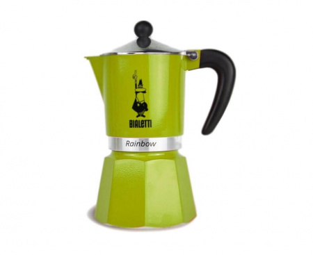 Гейзерная кофеварка Rainbow, 4972, на 3 чашки, зеленая, Bialetti
