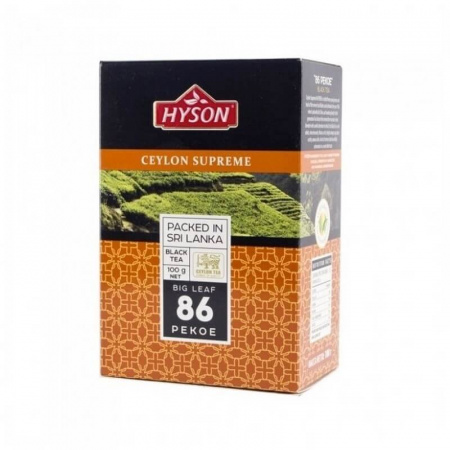 Чай Hyson "Sepreme Big leaf 86 Pekoe", крупнолистовой черный, 100 гр