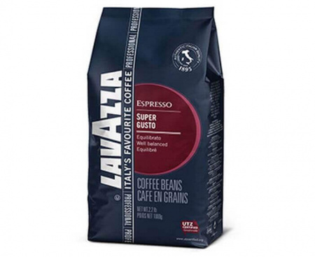 Кофе в зернах Super Gusto UTZ, пакет 1 кг, Lavazza
