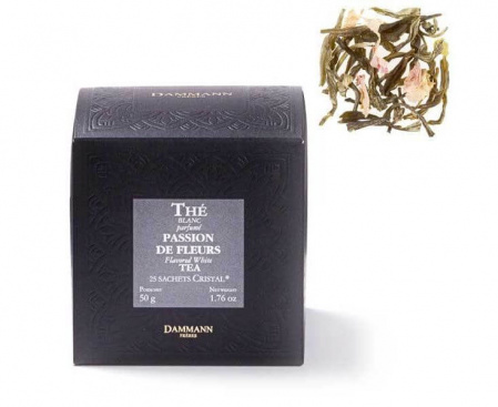 Чай белый The blanc Passion de Fleurs «Цветочная страсть», картонная коробка 2х25 шт., 50 г, Dammann