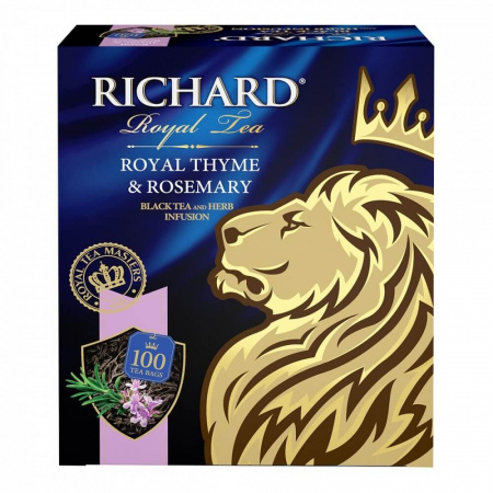 Чай Richard "Royal Thyme & Rosemary", черный с добавками, 100 пакетиков
