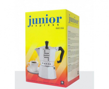 Гейзерная кофеварка JUNIOR, на 3 чашки, серебристая, алюминий, Bialetti